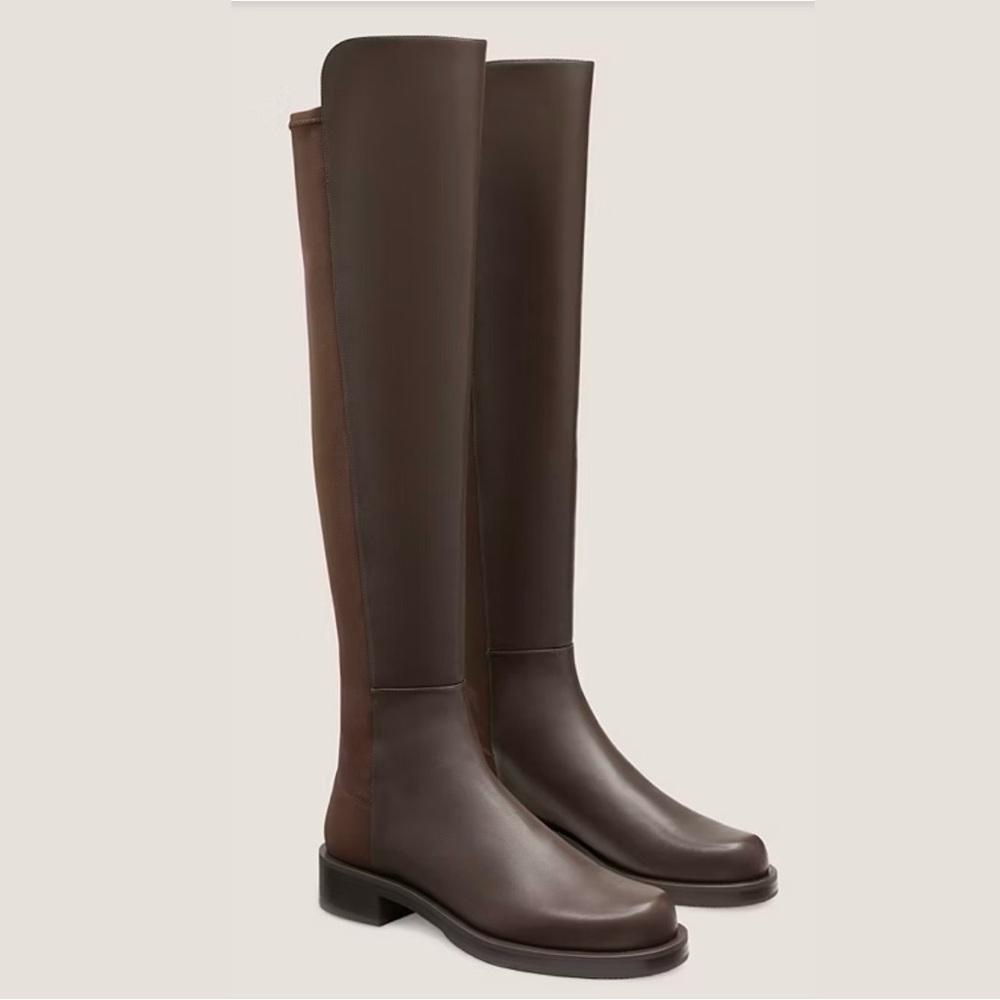 WORN ONCE Stuart Weitzman 5050 Bold Boot in Brown Leather